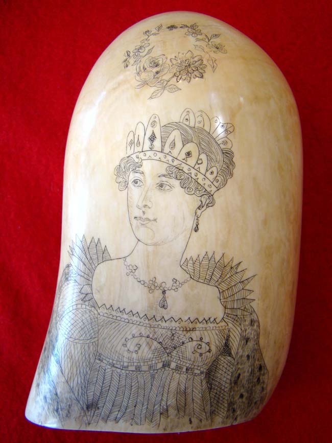 A wonderful pair of 19th century scrimshawed whales' teeth depicting Napoleon and Josephine — image 5